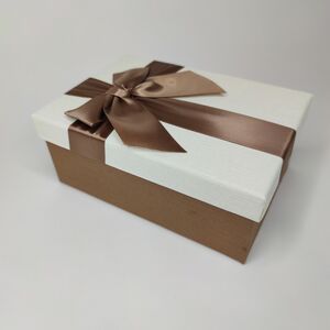 Подарочная коробка с атласным бантом 18 х 12 х 7 цвет бежево-коричневый, Размеры ДхШхВ, см: 18 х 12 х 7, фото 