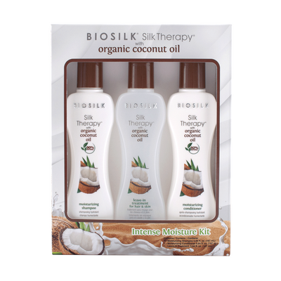 Набор для волос и тела Интенсивное Увлажнение Biosilk Silk Therapy Organic Coconut Oil Intensive Miisture Kit 3x167 мл BSK1037, фото 