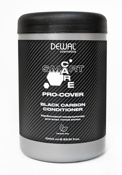 Карбоновый кондиционер для всех типов волос smart care pro-cover black carbon сonditioner, 1000 мл dewal cosmetics dcp20505, Объём, мл: 1000, фото 