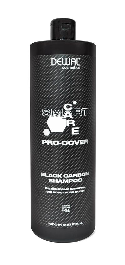 Карбоновый шампунь для всех типов волос smart care pro-cover black carbon shampoo, 1000 мл dewal cosmetics dcp20502, Объём, мл: 1000, фото 