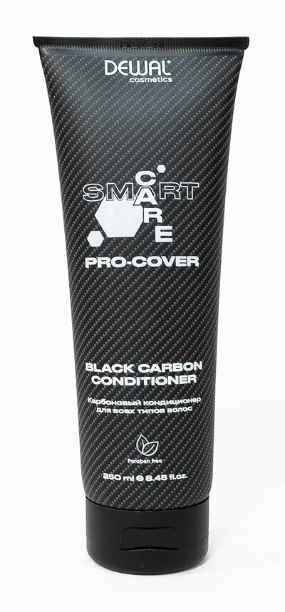 Карбоновый кондиционер для всех типов волос smart care pro-cover black carbon сonditioner, 250 мл dewal cosmetics dcp20503, Объём, мл: 250, фото 