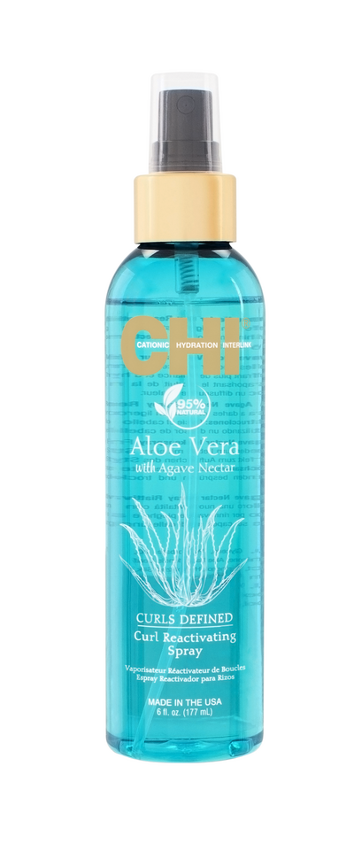 Спрей увлажняющий для локонов Chi Aloe Vera with Agava Nectar Curl Reactivating Spray 177 мл CHIAVRS6, фото 